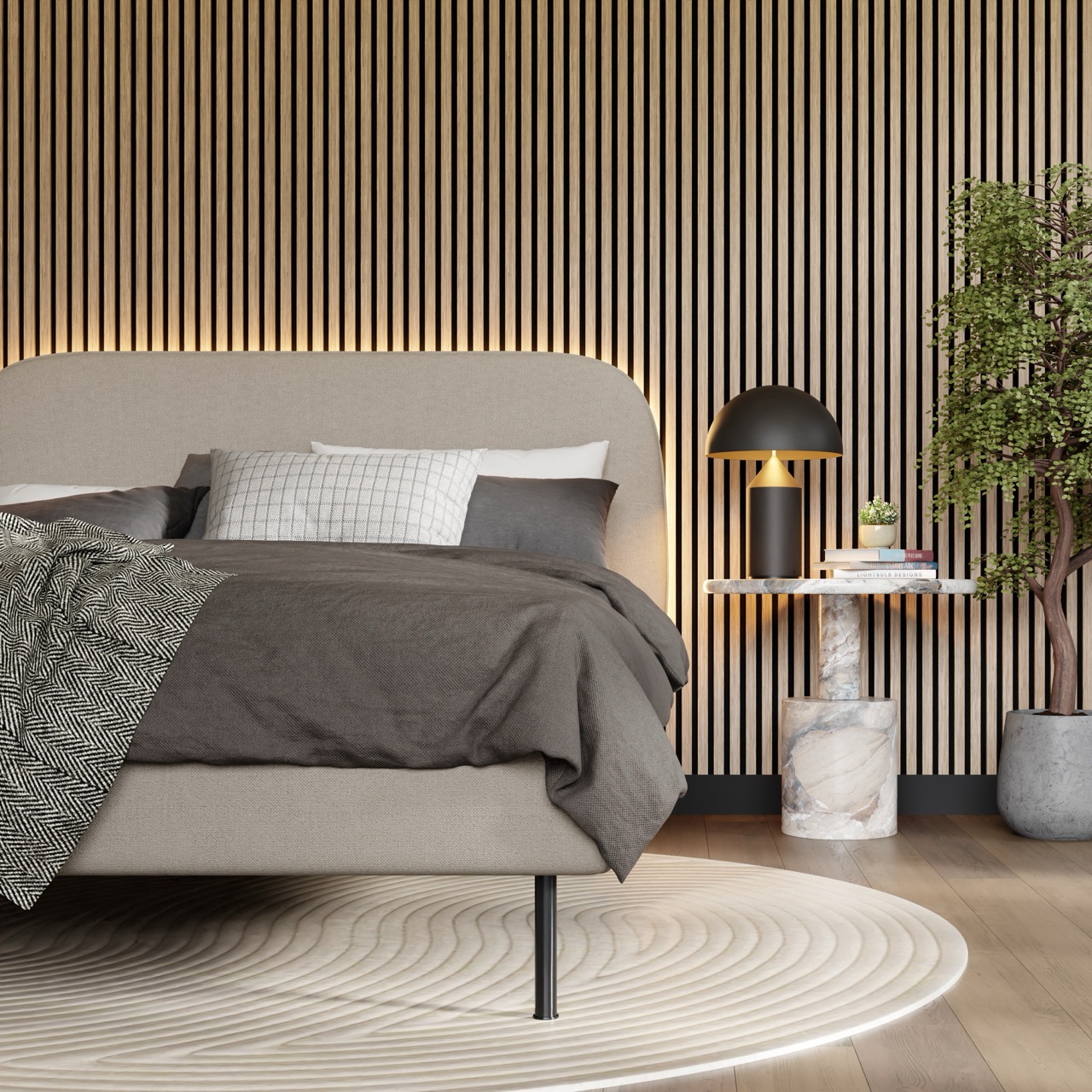 AW01 - Naturel eiken - PET vilt + MDF v313 met houtfineer - 22 x